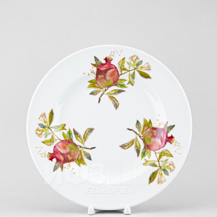 Тарелка плоская 27 см ф. Гладкая рис. Гранаты (микс) в Москве