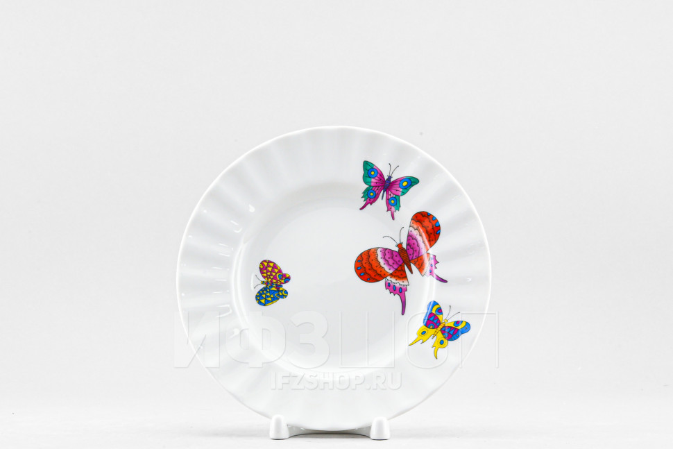 Тарелка плоская 18 см ф. Шатровая рис. Шафрановые бабочки
