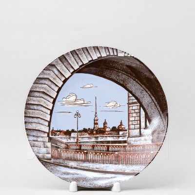 Декоративная тарелка 19.5 см рис. Зимняя канавка