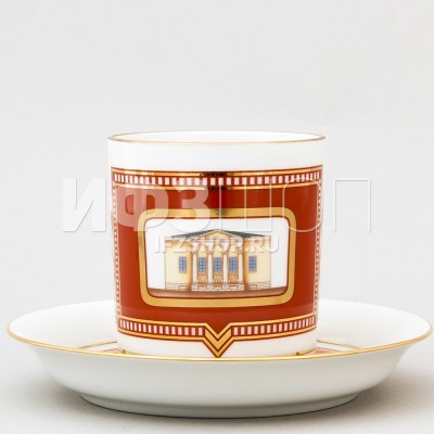 Чашка с блюдцем чайная ф. Гербовая рис. Дом Щепочкиной