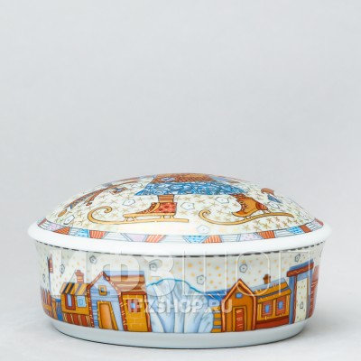 Туалетная коробочка ф. Круглая рис. Фигурное катание №1 (деколь)