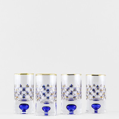 Набор из 4 стопок 30 мл рис. Кобальтовая сетка