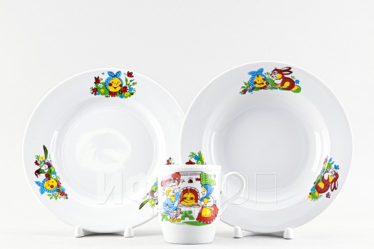 Детский набор ф. Русское поле рис. Веселый колобок. Дед и баба, 3 предмета 