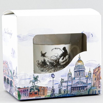 Чашка с блюдцем кофейная ф. Ландыш рис. Силуэты. Мальчик в подарочной упаковке (Петербург)