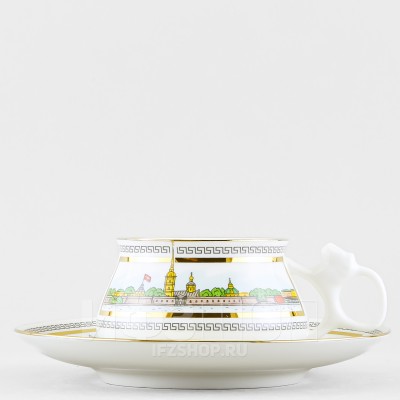 Чашка с блюдцем кофейная ф. Билибина рис. Невские берега