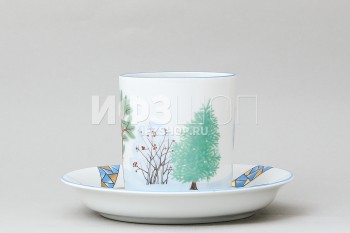Чашка с блюдцем чайная ф. Гербовая рис. Зима