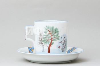 Чашка с блюдцем чайная ф. Гербовая рис. Зима