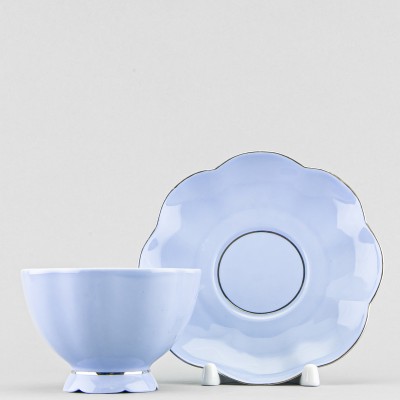 Чашка с блюдцем чайная ф. Елена рис. Классик Голубая