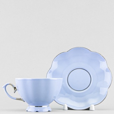 Чашка с блюдцем чайная ф. Елена рис. Классик Голубая