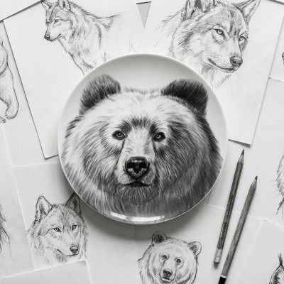 Тарелка плоская 20 см ф. Универсал рис. Медведь