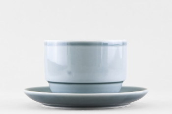 Чашка с блюдцем чайная ф. Браво рис. Акварель (темно-серый)