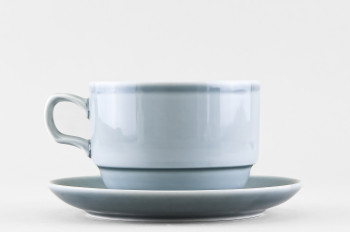 Чашка с блюдцем чайная ф. Браво рис. Акварель (темно-серый)