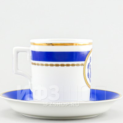 Чашка с блюдцем чайная ф. Гербовая рис. Кают-компания №1