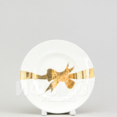 Тарелка плоская 15.5 см ф. Гладкая рис. Золотые бантики