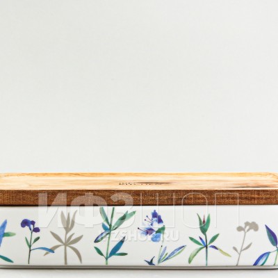 Форма для запекания прямоугольная рис. Травы (20 х 14 см)