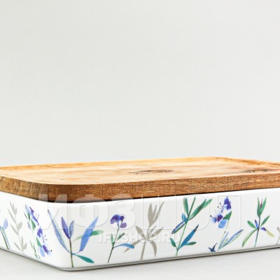 Форма для запекания прямоугольная рис. Травы (20 х 14 см)