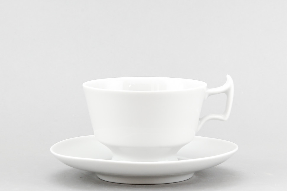 Чашка с блюдцем кофейная ф. Александрия рис. Белый