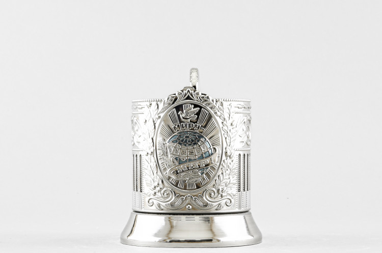 Подстаканник никелированный с эмалью, Миру мир в Челябинске