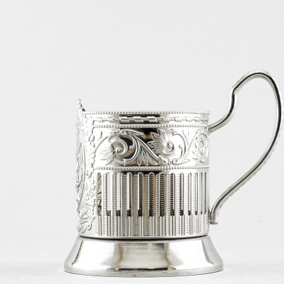 Подстаканник никелированный с эмалью, Миру мир