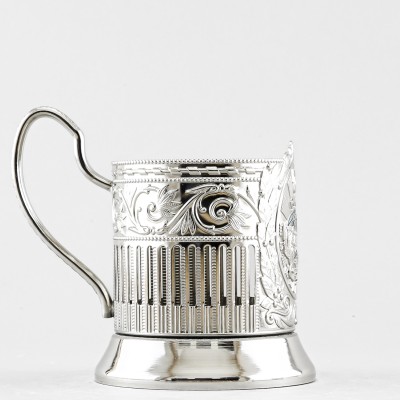 Подстаканник никелированный с эмалью, Миру мир