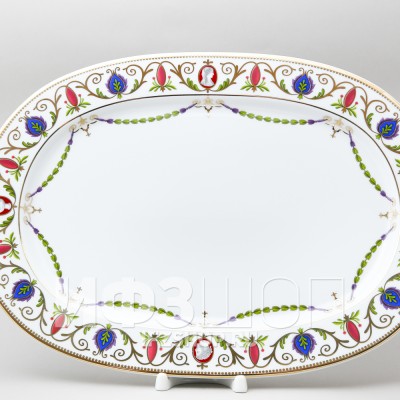 Блюдо овальное 36 х 25 см ф. Европейская-2 рис. Камеи