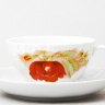 Чашка с блюдцем чайная ф. Белый лебедь рис. Альпийские цветы (красные)