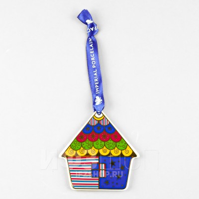 Елочная игрушка ф. Домик рис. Колядки (без подарочной коробки)