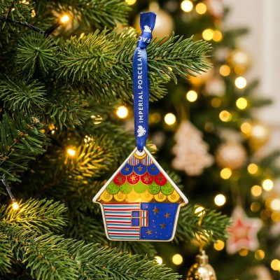 Елочная игрушка ф. Домик рис. Колядки (без подарочной коробки)