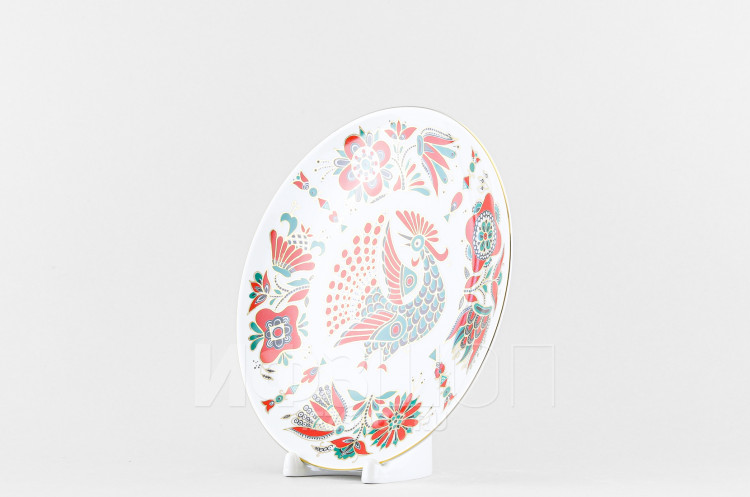 Декоративная тарелка 19.5 см рис. Красная птица в Москве