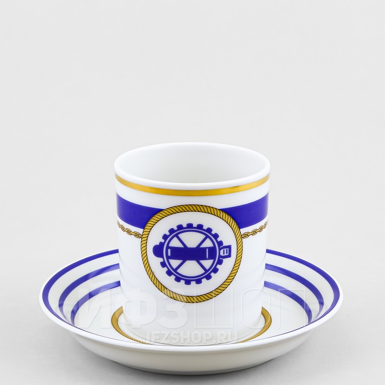 Чашка с блюдцем чайная ф. Гербовая рис. Кают-компания №2 в Москве
