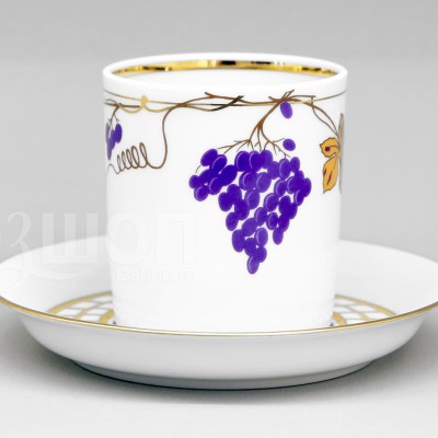 Чашка с блюдцем чайная ф. Гербовая рис. Гроздь №1