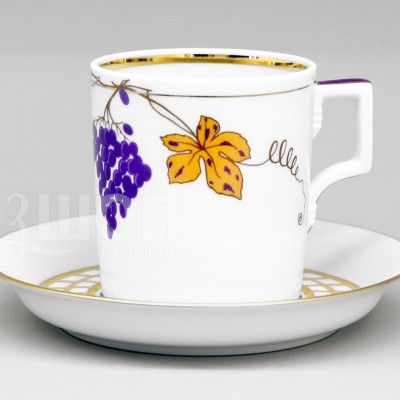 Чашка с блюдцем чайная ф. Гербовая рис. Гроздь №1