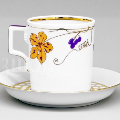Чашка с блюдцем чайная ф. Гербовая рис. Гроздь №1