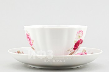 Чашка с блюдцем чайная ф. Белый лебедь рис. Нежное утро