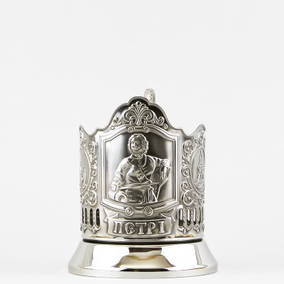 Подстаканник никелированный с чернью, Петр I