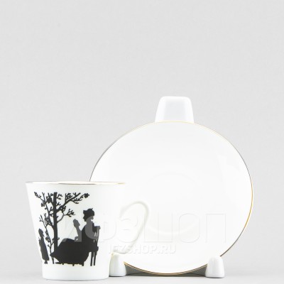 Чашка с блюдцем кофейная ф. Черный кофе рис. Семья