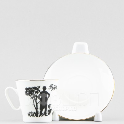 Чашка с блюдцем кофейная ф. Черный кофе рис. Семья