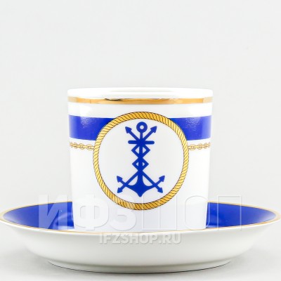 Чашка с блюдцем чайная ф. Гербовая рис. Кают-компания №3