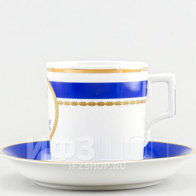 Чашка с блюдцем чайная ф. Гербовая рис. Кают-компания №3