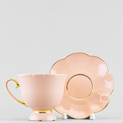 Чашка с блюдцем чайная ф. Бутон рис. Классик оранжевый