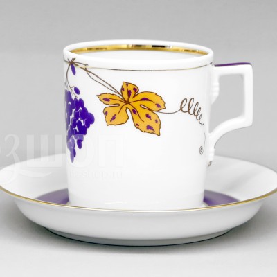 Чашка с блюдцем чайная ф. Гербовая рис. Гроздь №2