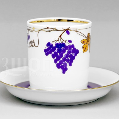 Чашка с блюдцем чайная ф. Гербовая рис. Гроздь №2