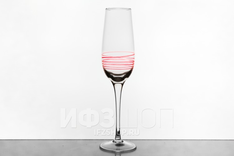 Набор из 2 бокалов для шампанского 180 мл ф. 6403 серия 200/22 (красная спираль) 