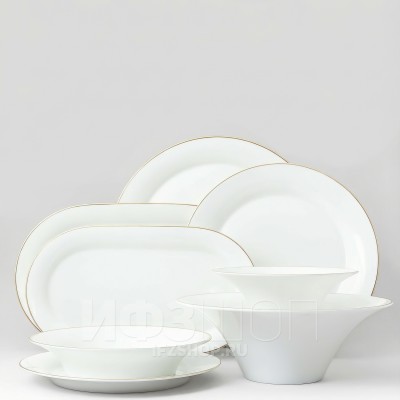 Сервиз столовый ф. Юлиана рис. Золотая лента 2 (узкая лента), 24 предмета