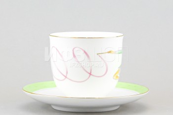 Чашка с блюдцем кофейная ф. Ландыш рис. Лента