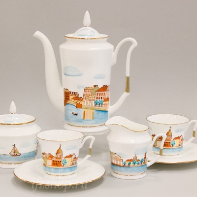 Сервиз кофейный ф. Юлия рис. Петербург, 15 предметов