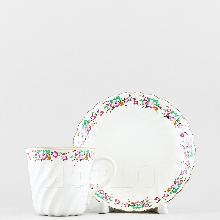 Чашка с блюдцем кофейная ф. Витая рис. Весенний в Москве