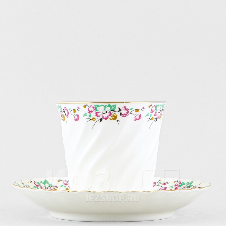 Чашка с блюдцем кофейная ф. Витая рис. Весенний в Москве