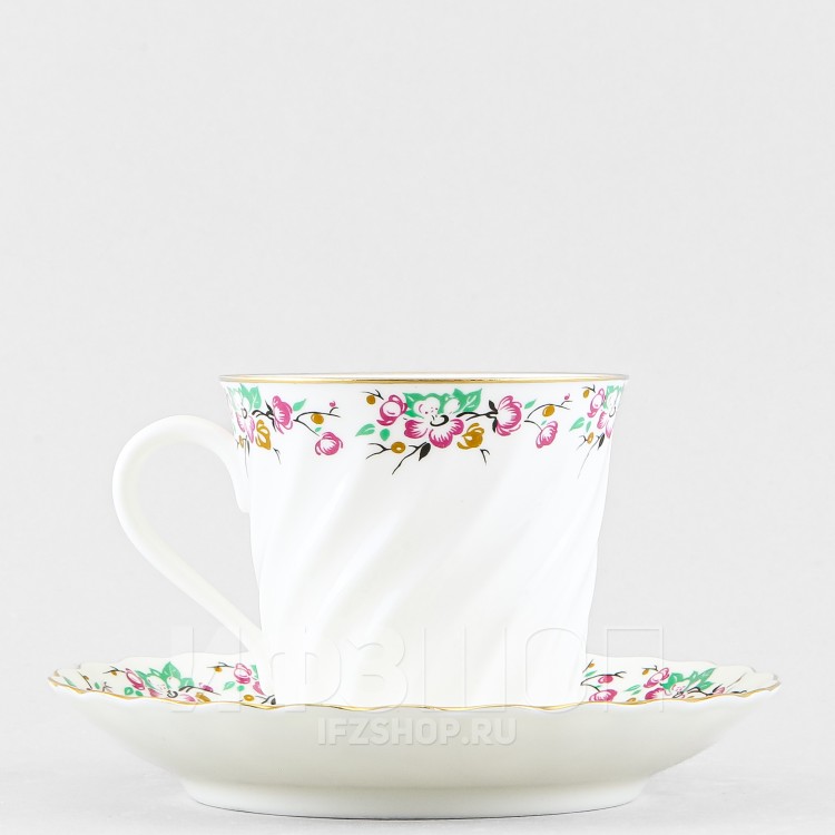 Чашка с блюдцем кофейная ф. Витая рис. Весенний в Москве