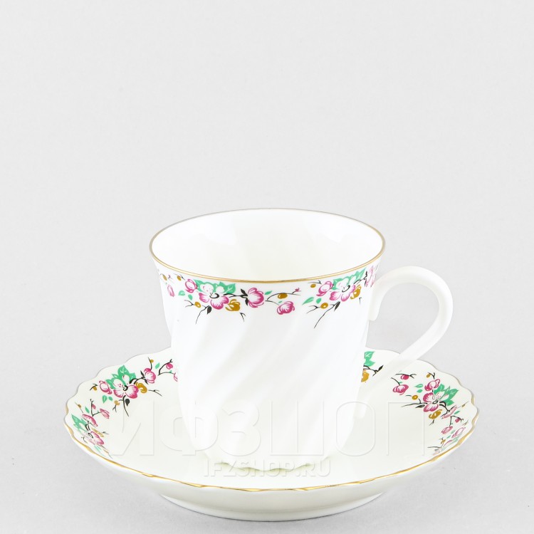 Чашка с блюдцем кофейная ф. Витая рис. Весенний в Москве